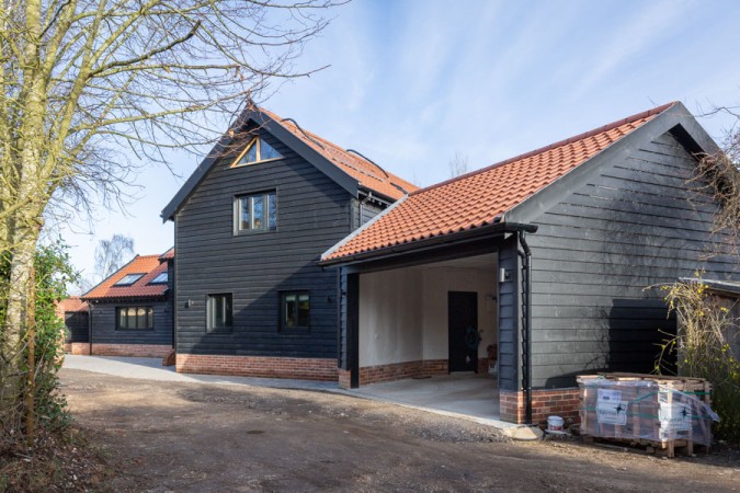 The front of Natasha's self build home