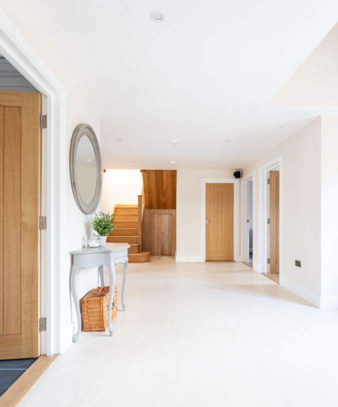 The hallway of Natasha's self build home